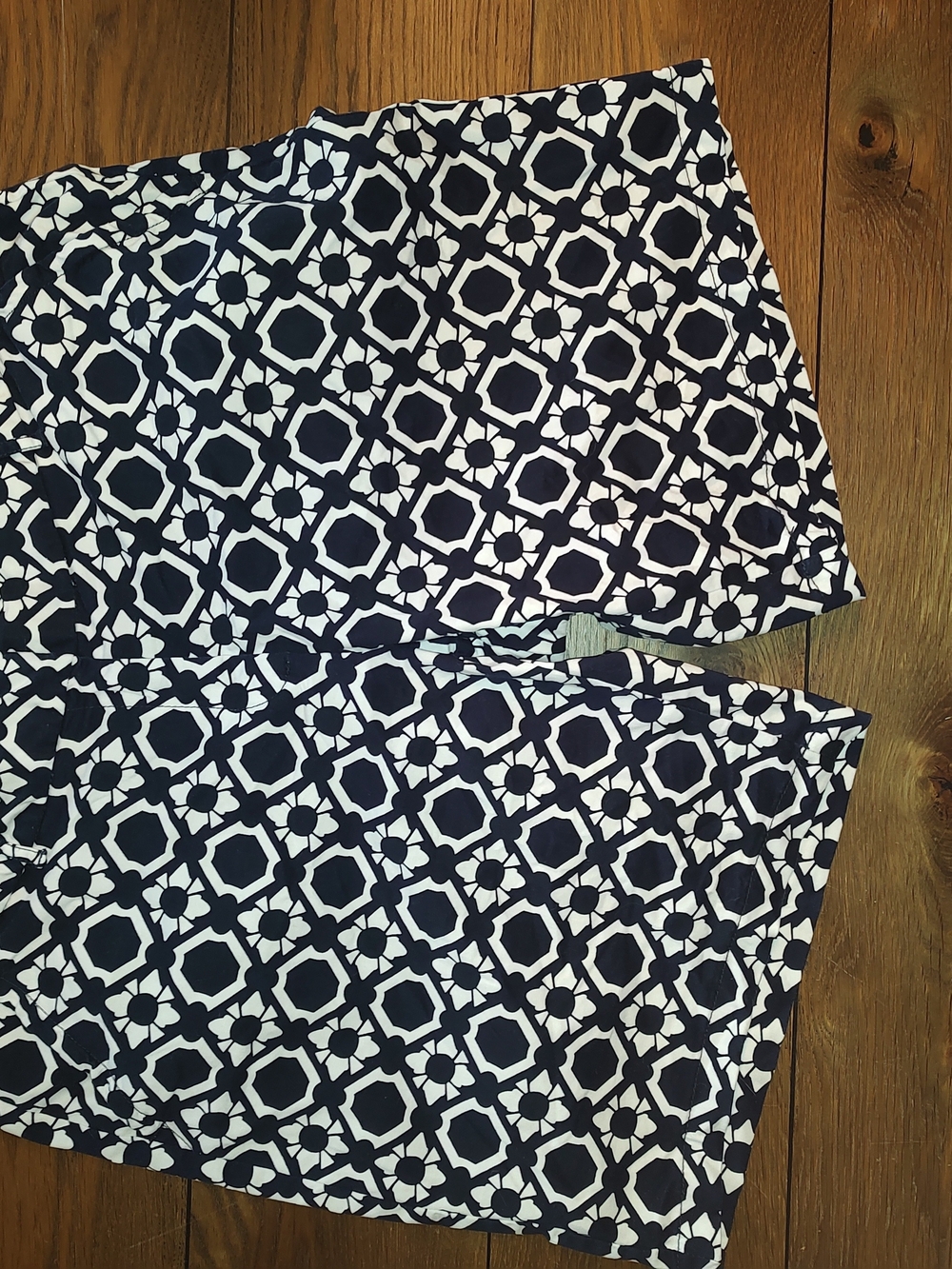 crown & ivy Navy, White and Lime Trim Skirt: Casual, Resort Wear, Preppy